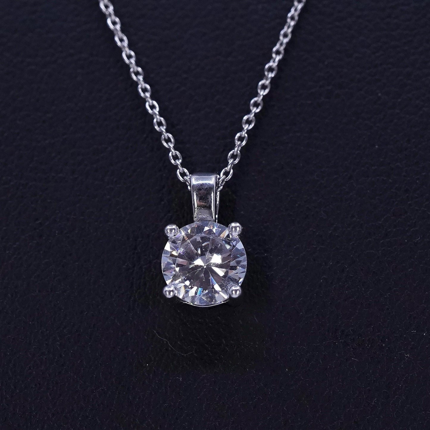 16+2”, Sterling 925 silver handmade circle necklace with cz heart beat pendant