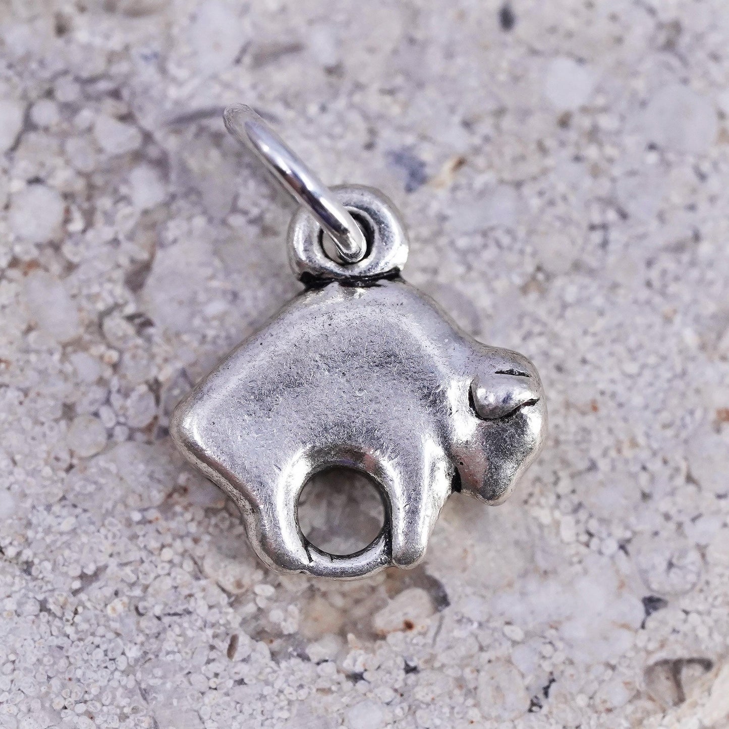 Sterling Silver Elephant Charm Pendant, Totem Charm, Safari Animal Jewelry