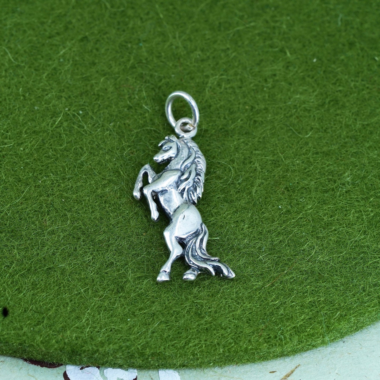 Handmade vintage Sterling silver pendant, 925 horse charm