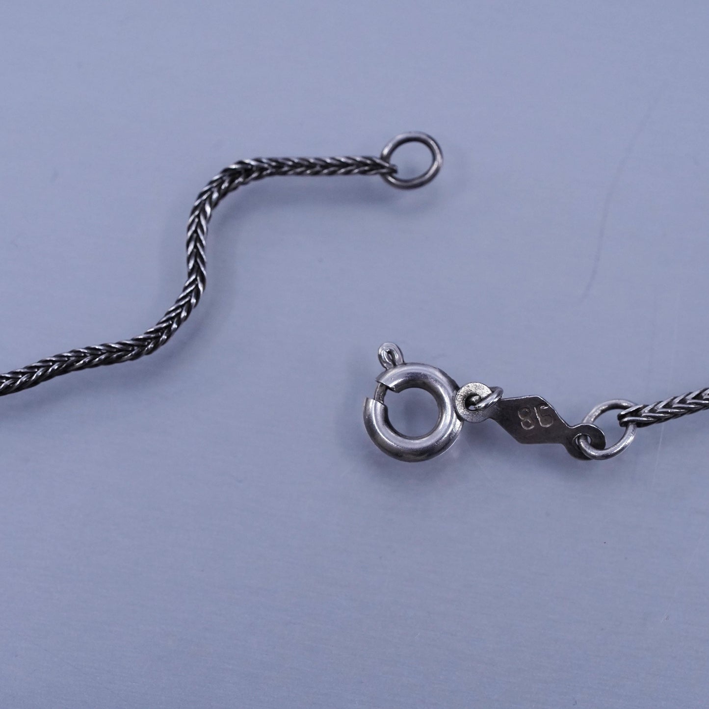 24” 2mm, vintage Sterling 980 silver handmade wheat chain necklace