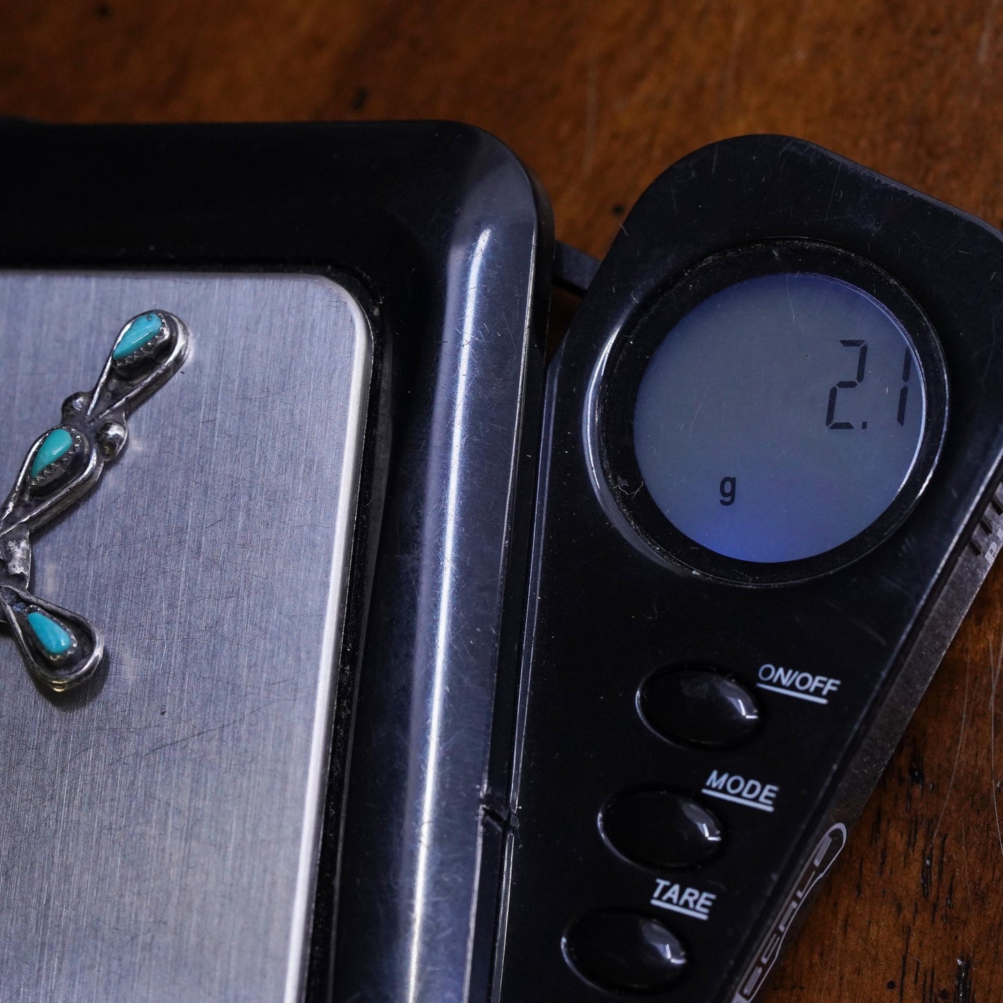 Native American Zuni sterling 925 silver cross pendant with turquoise