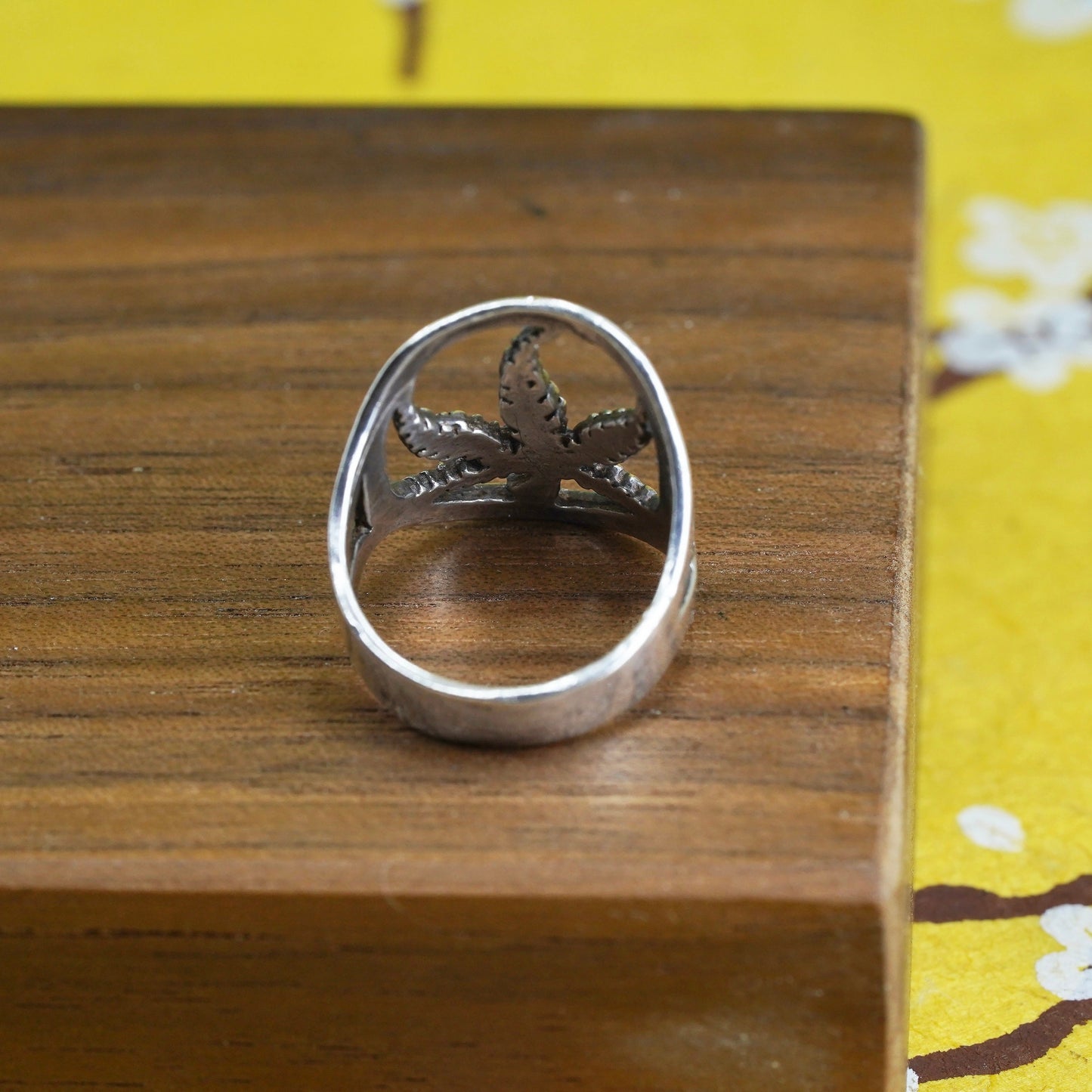 Size 5, Vintage Sterling silver handmade ring, 925 butterfly band