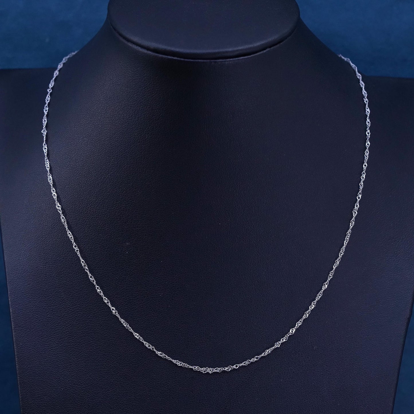 18”, 2mm, Sterling silver handmade necklace, 925 twisted curb link chain