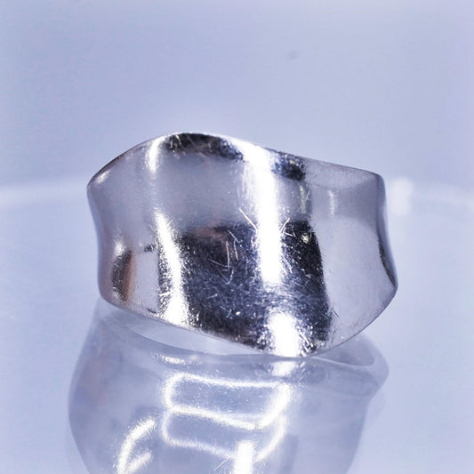 Size 9.5, vintage modern Sterling 925 silver handmade ring, wavy band