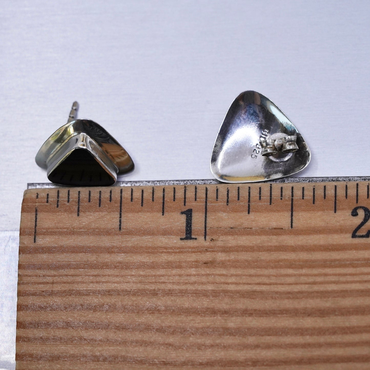 Jewelry Marked Cid (clyde Duneier) sterling 925 Silver onyx studs earrings