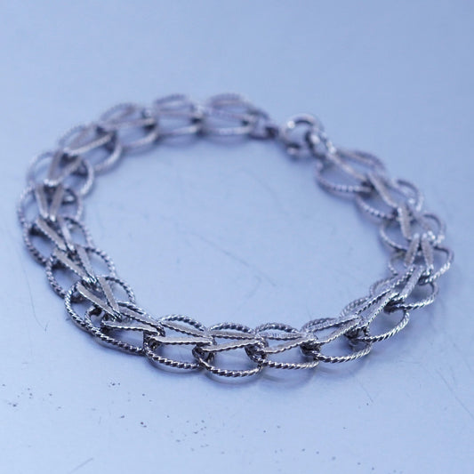 6.75”, Italy Sterling 925 silver handmade bracelet, modern bold circle chain