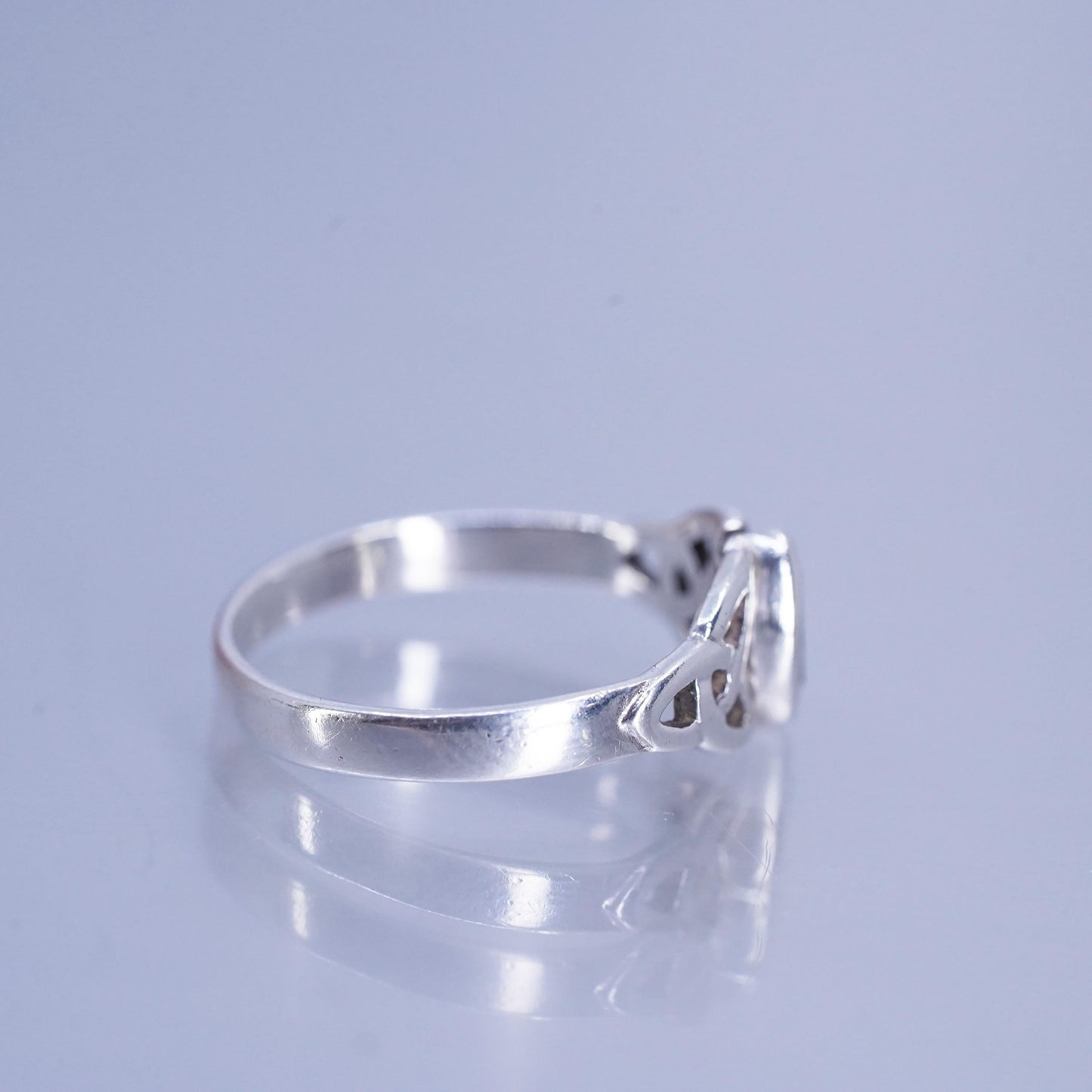 Size 7, Sterling 925 silver handmade ring, Irish Celtic knot textured band