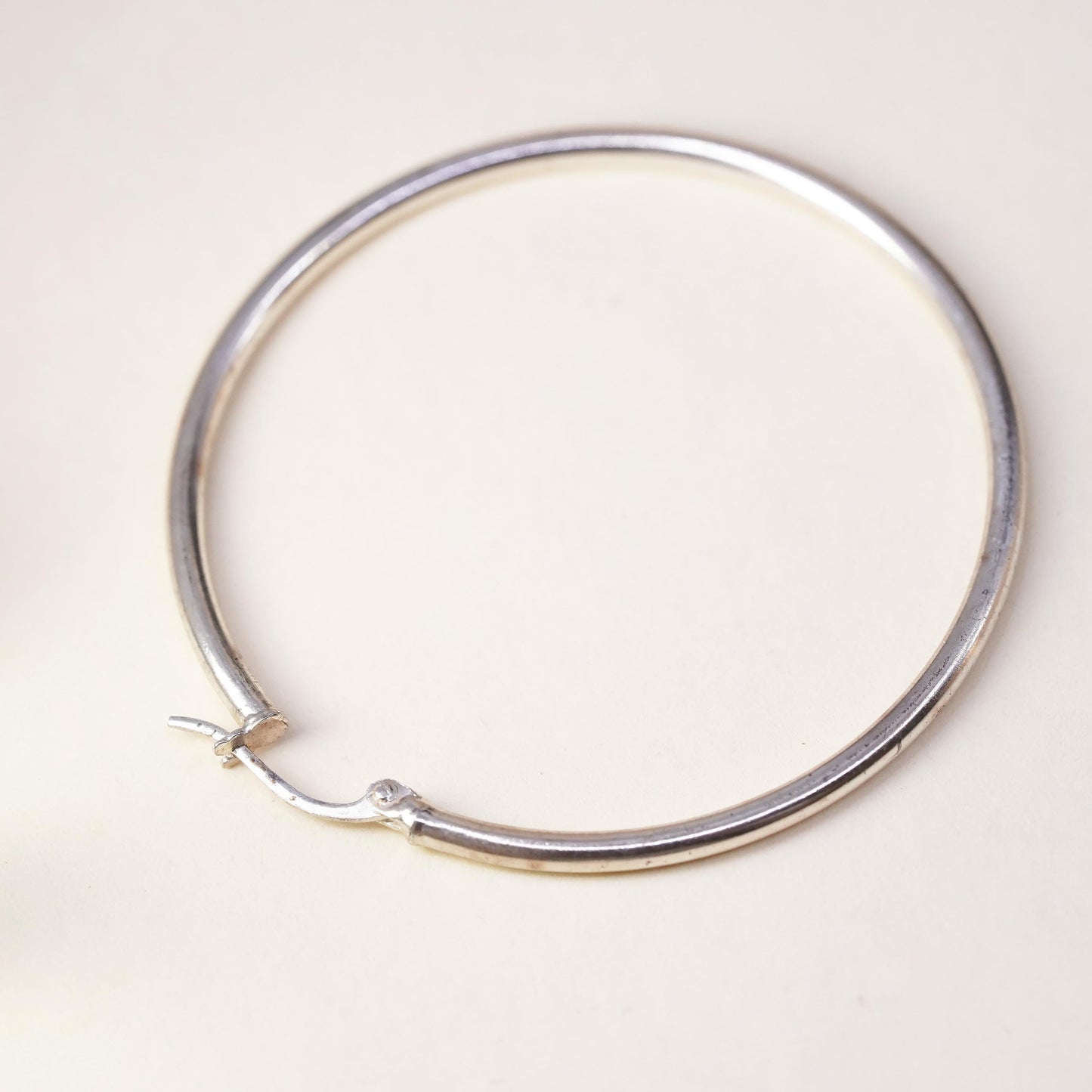 1.75", Vintage sterling silver loop single earring, thin hoop