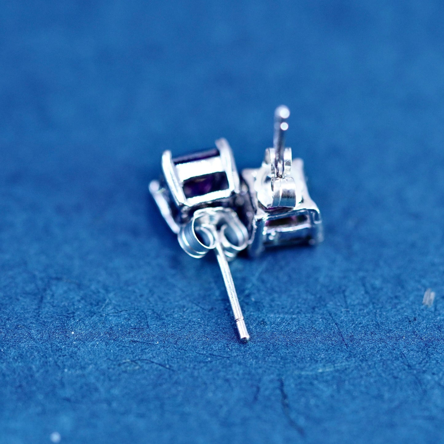 6mm, Sterling 925 silver handmade earrings with rainbow topaz studs