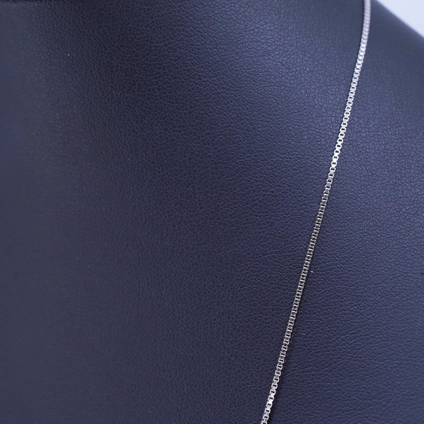 24", Vintage Italian sterling silver box chain, made in Italy silver necklace