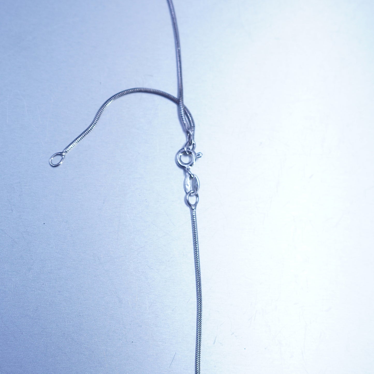16+2” 1mm, vintage Sterling 925 silver snake chain necklace