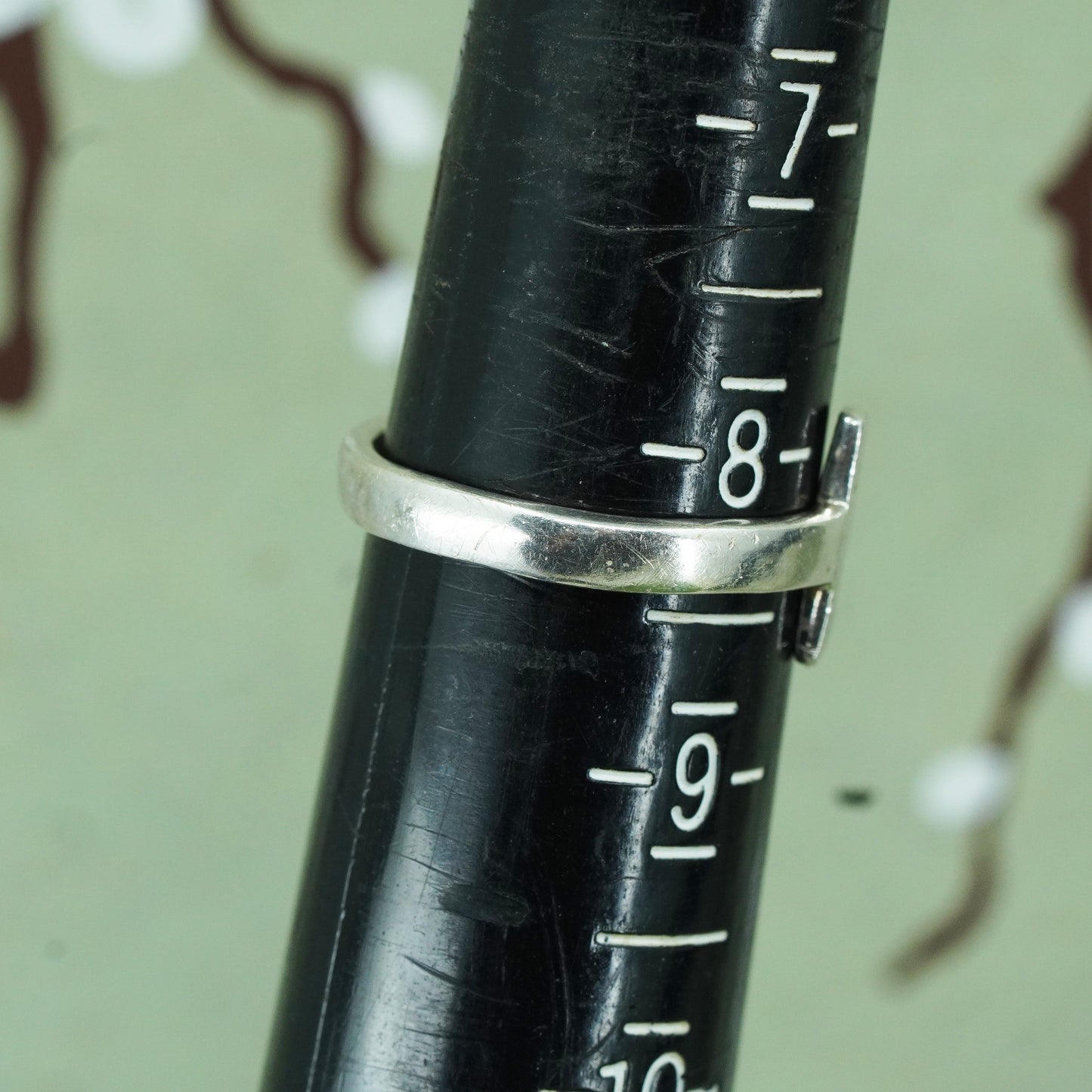Size 8.25, Vintage Sterling silver handmade ring, stackable 925 cross band