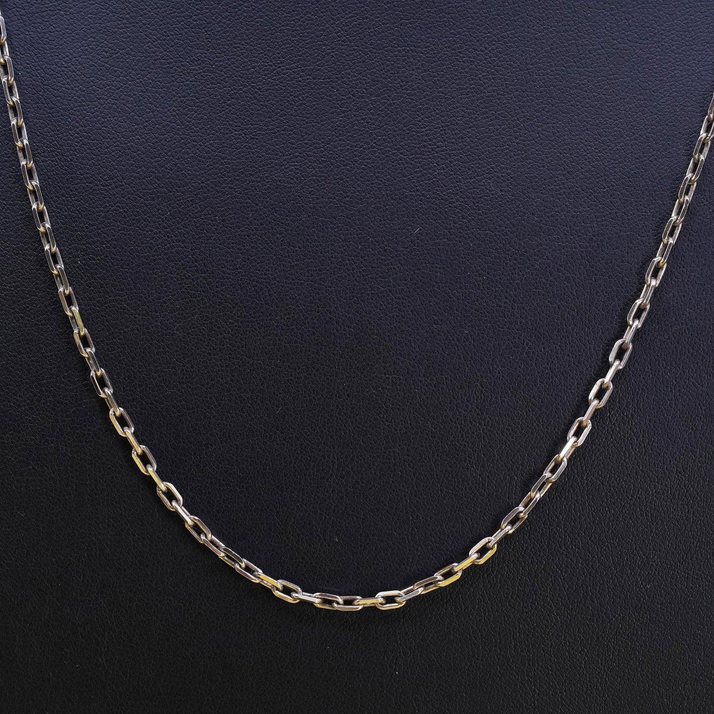 23" 3mm, vintage Italian Sterling silver necklace, 925 oval link chain
