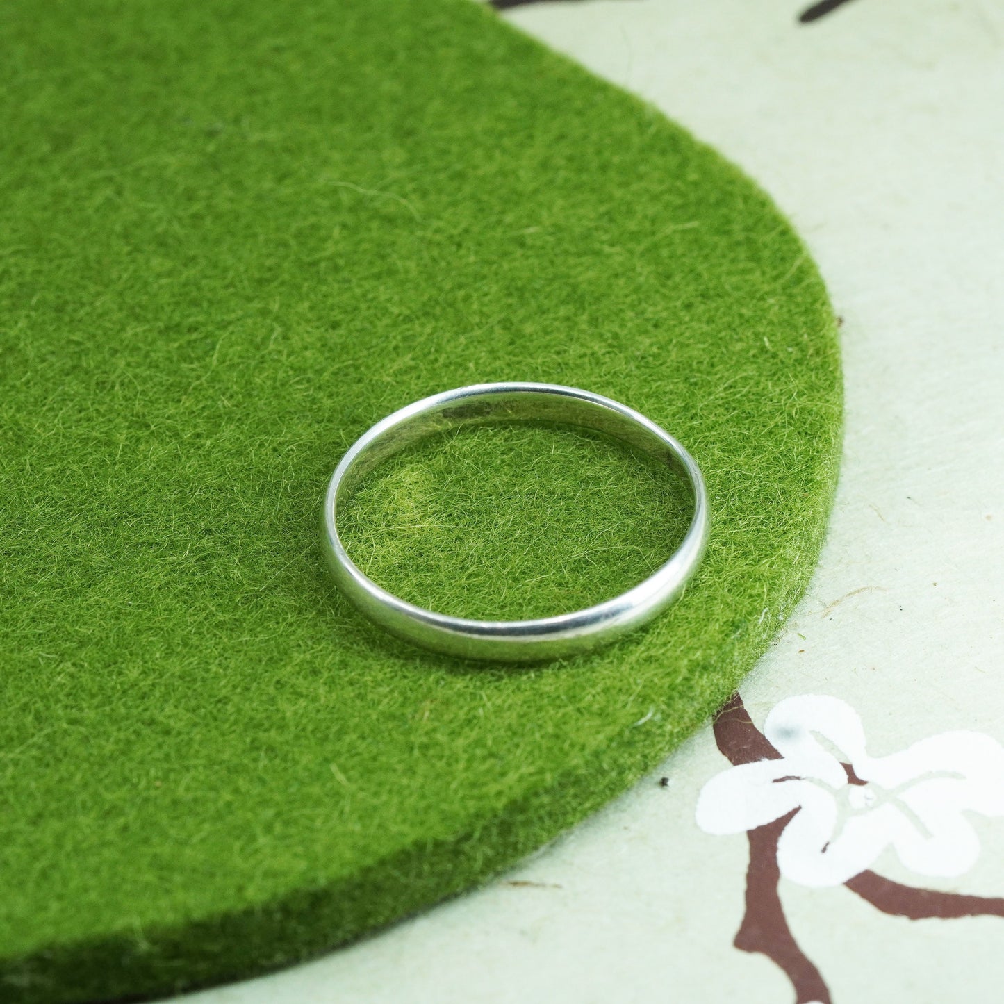 Size 12.25, vintage sterling silver handmade ring, 925 thin stackable band