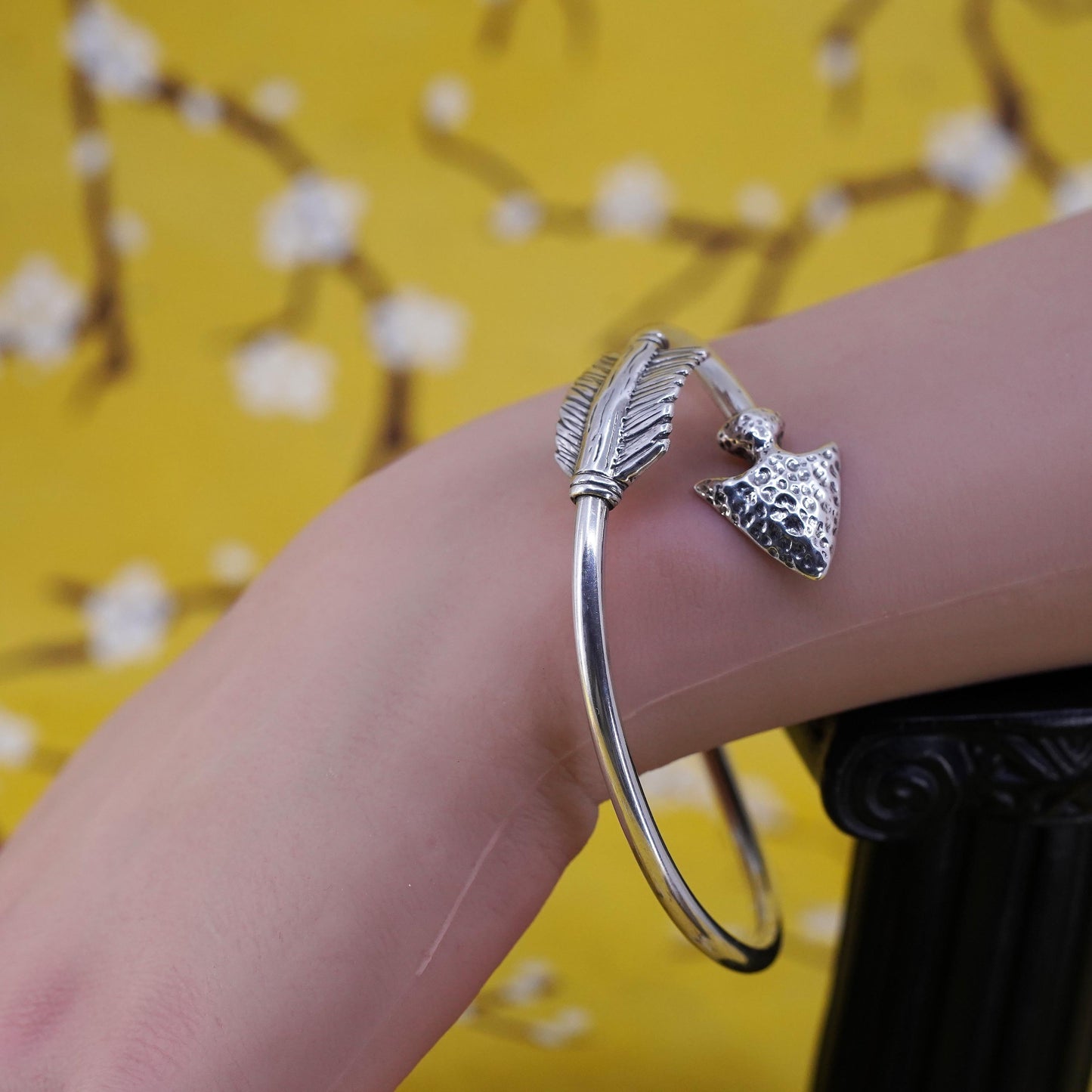 8”, southwestern Carolyn pollack Sterling silver arrow wrap bracelet, 925 cuff