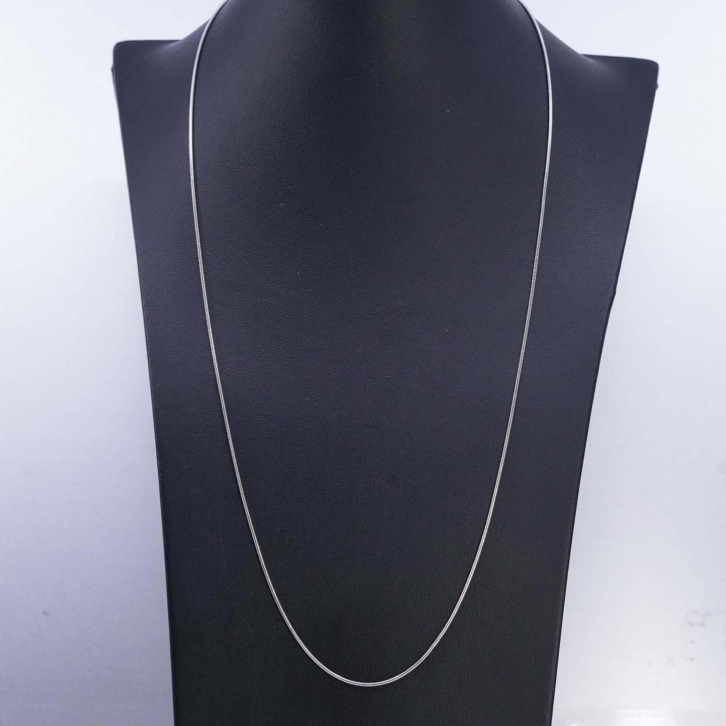 24” 1mm, vintage Italian Sterling 925 silver bead snake chain necklace