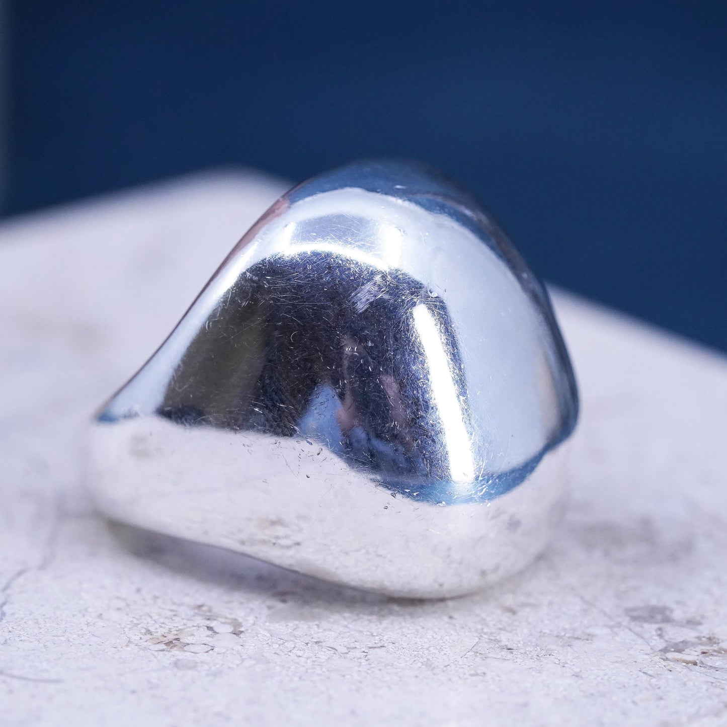 Size 9, vintage Sterling silver handmade ring, 925 statement band