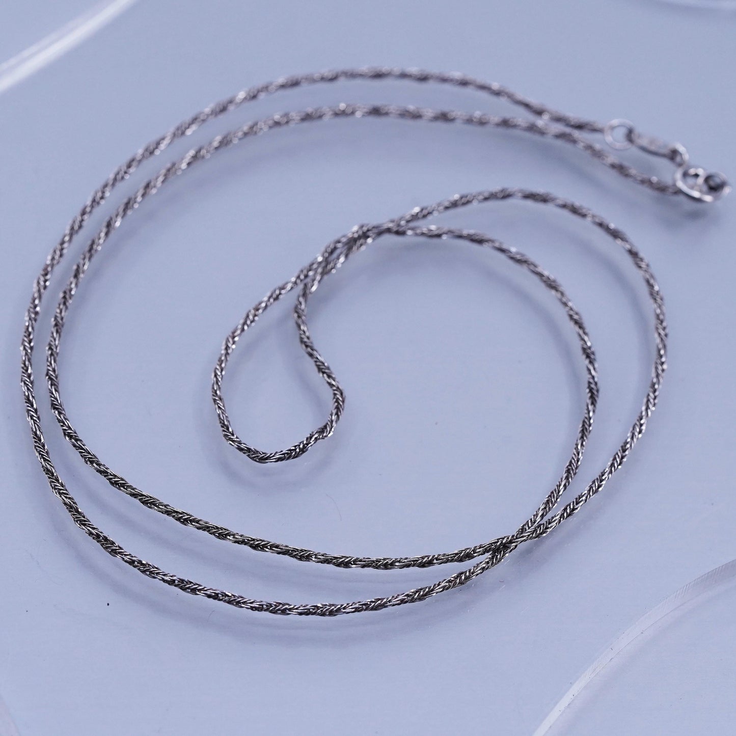 25” 2mm, vintage Sterling 925 silver handmade wheat chain necklace