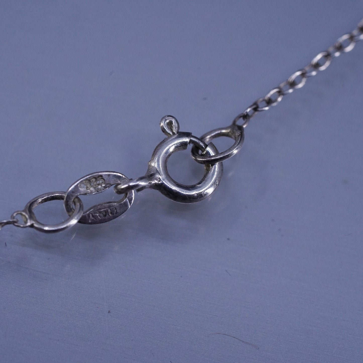 16”, vintage Sterling 925 silver handmade snake necklace with horse pendant