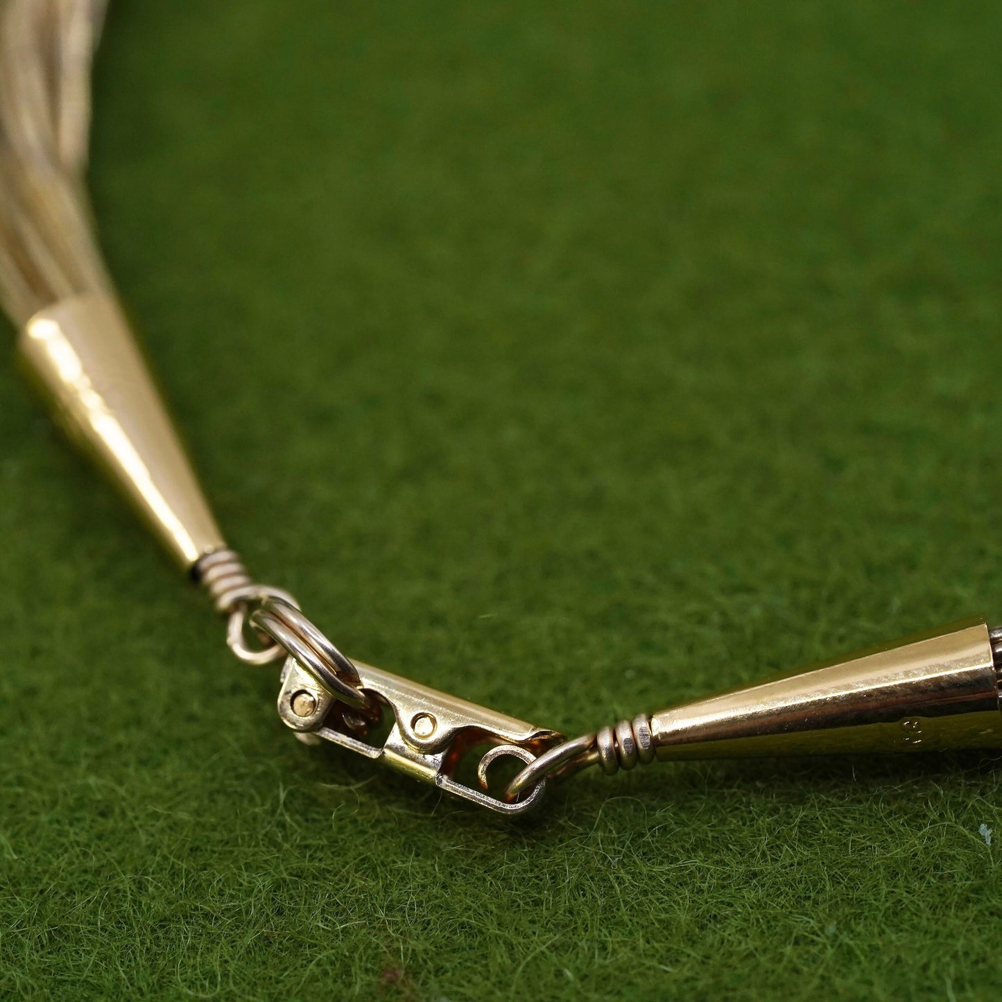 6.75", Native American yellow gold over sterling 925 liquid silver 15 bracelet