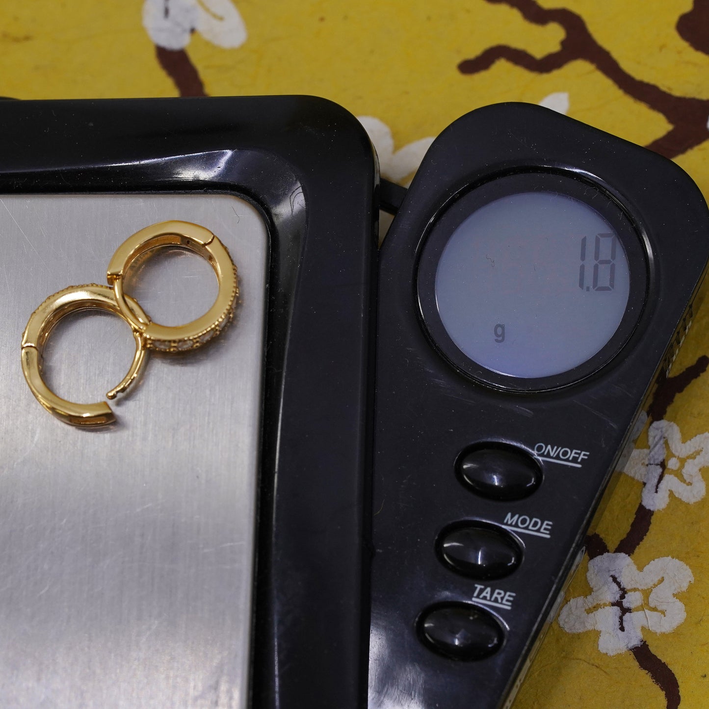 0.5", vintage vermeil gold over Sterling silver earrings, 925 huggie hoops cz