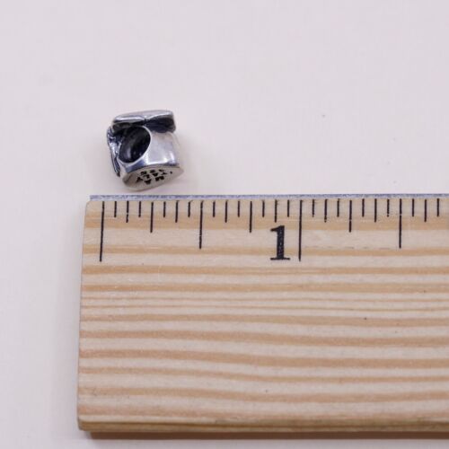 vtg sterling silver graduation pendant, 925 silver cap bead charm W/ Cz