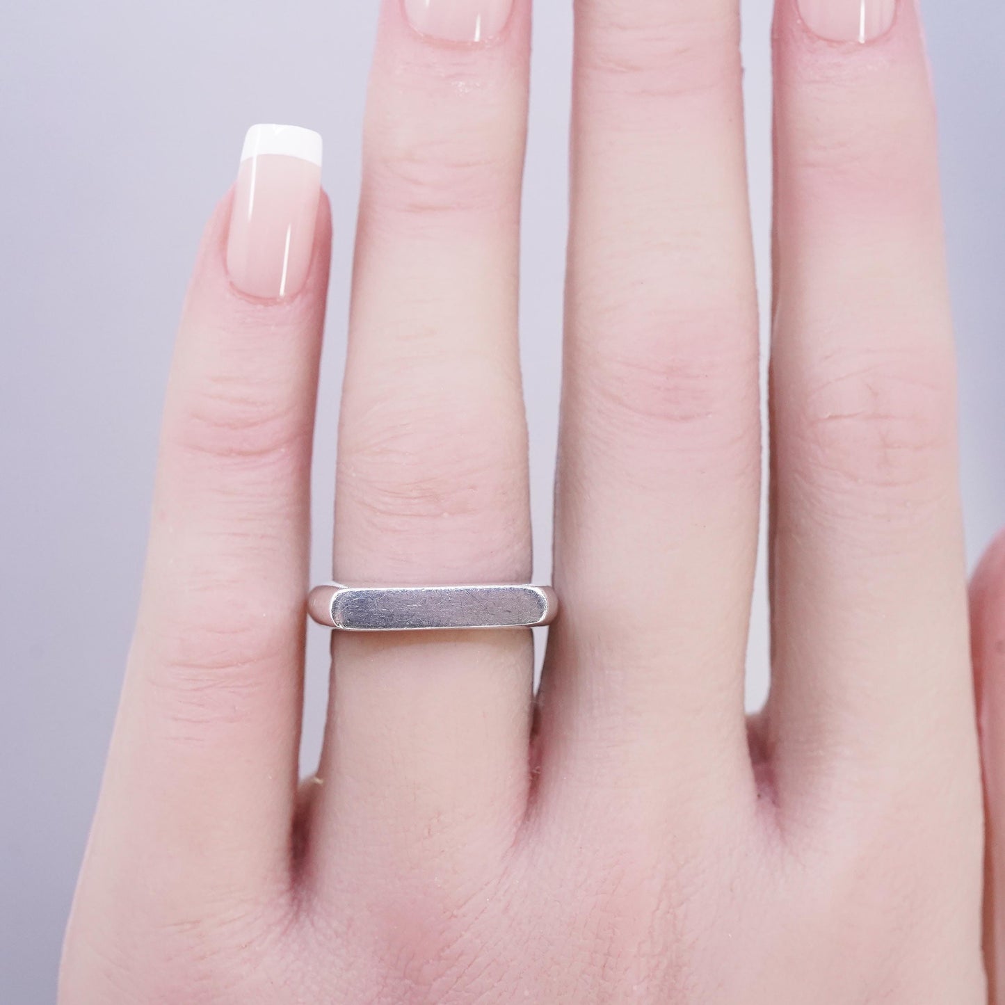 Size 6, Vintage Silpada Sterling Silver Flat R3264 BIG IDEA Band Ring 925