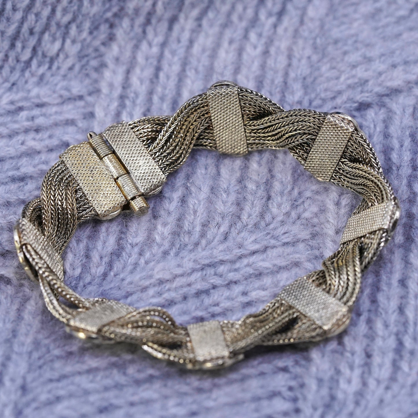 6.75", vintage vermeil gold filled handmade Sterling 925 silver tennis bracelet