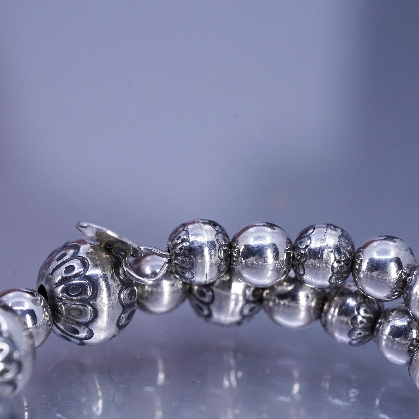 5.5”, Carolyn Pollack Relios Sterling Silver 925 Desert Pearl bead Bracelet