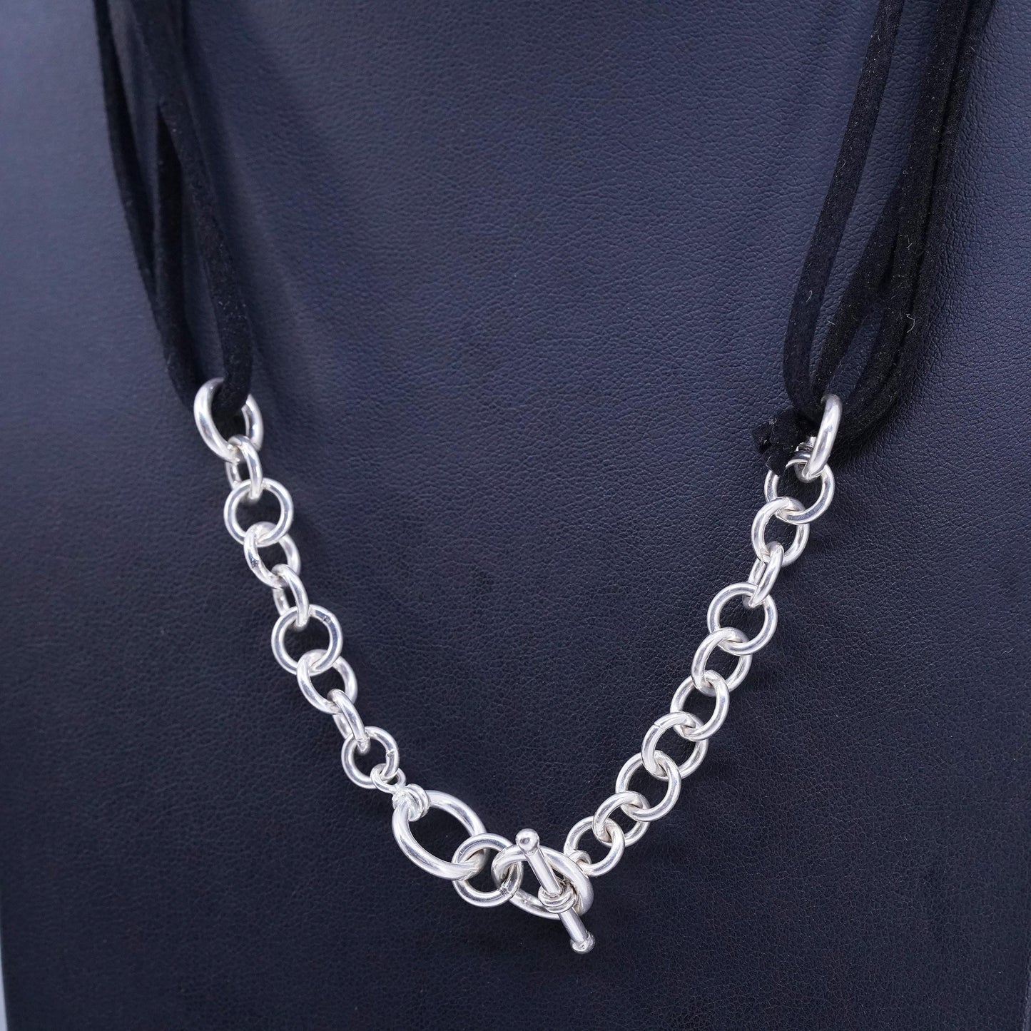 20”, Silpada N1107 Sterling 925 Silver Black Leather Multi Strand Necklace
