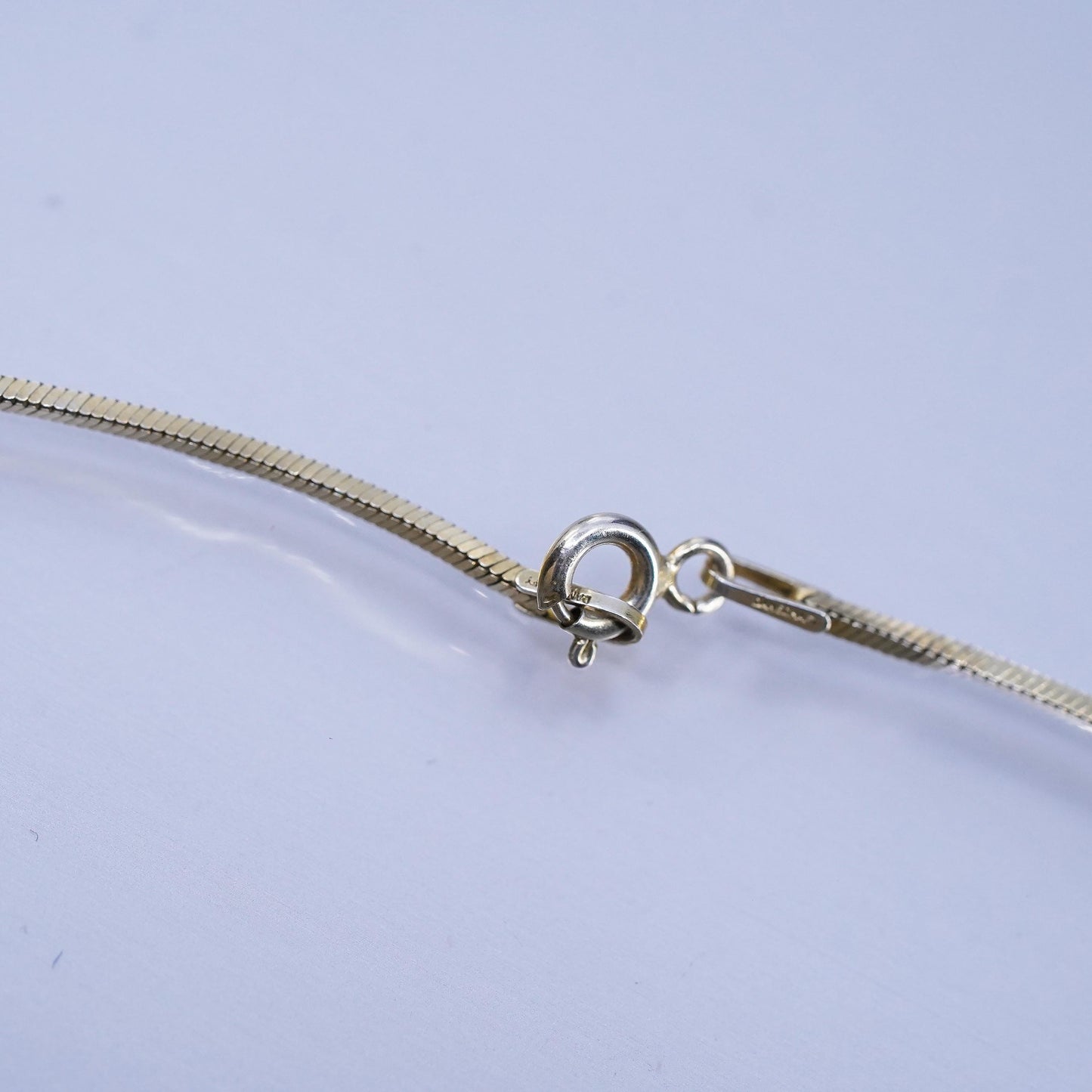 16”, Danecraft vermeil gold over Sterling 925 silver square snake necklace