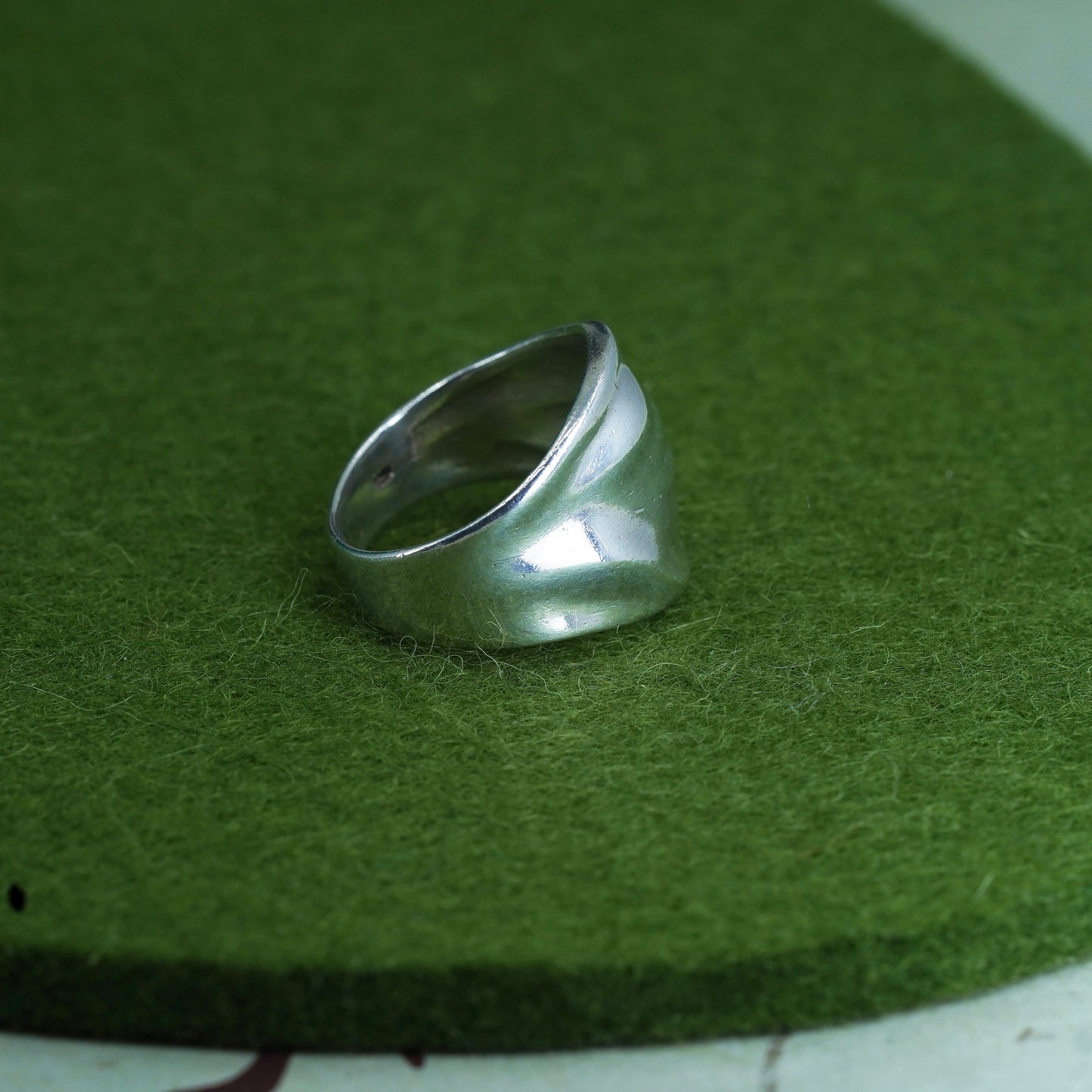 Size 6.5, vintage sterling silver handmade wrinkly ring, 925 wide band