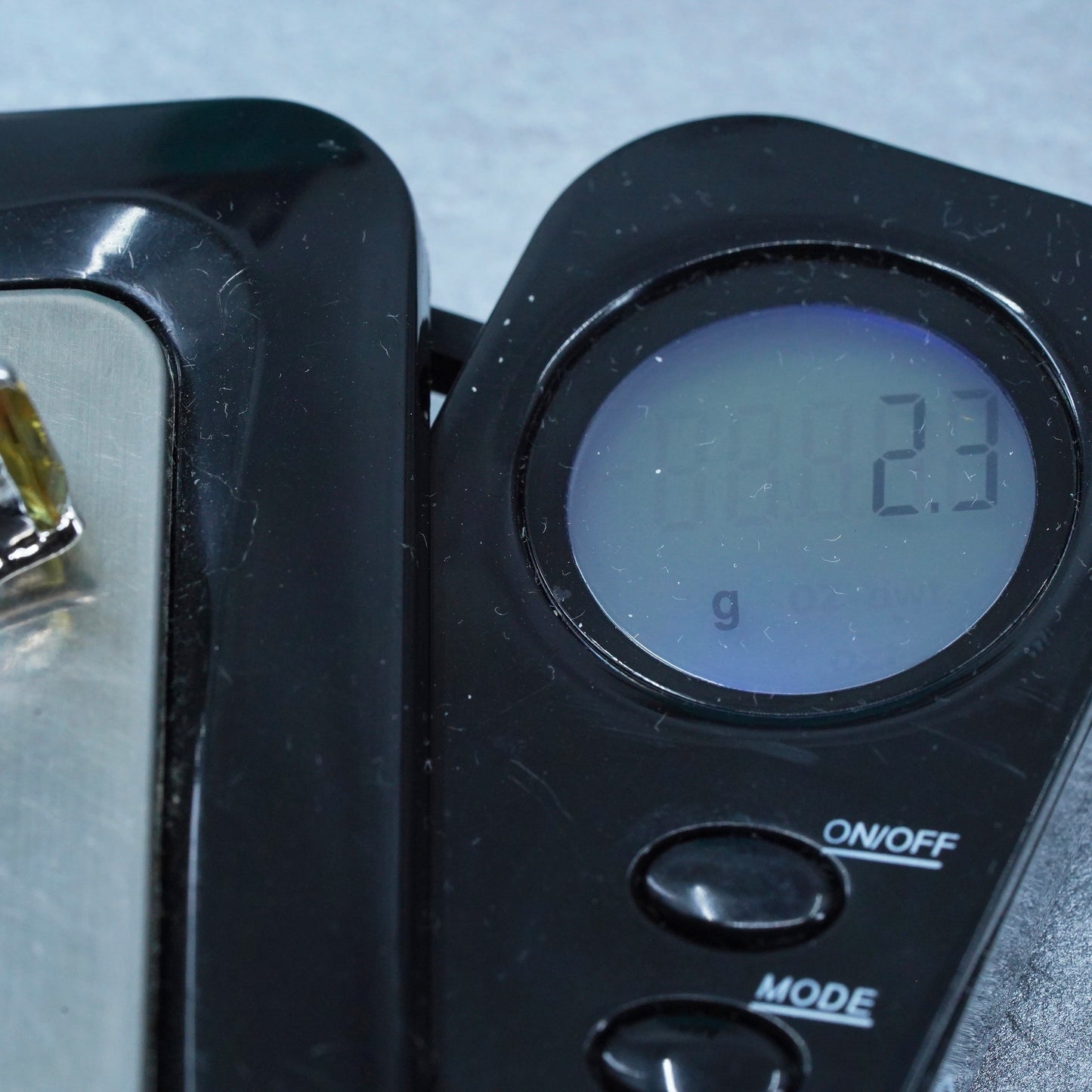Size 7.75, vintage Sterling 925 silver handmade ring with teardrop citrine