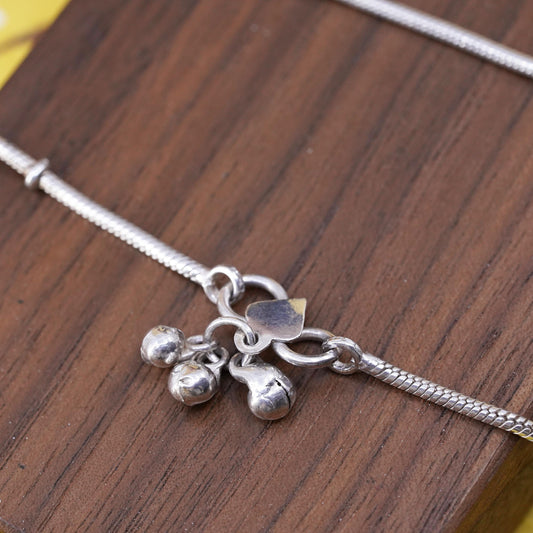 10.5", Sterling silver Novica Sterling Silver 'Jaipur Dancer', 925 anklet