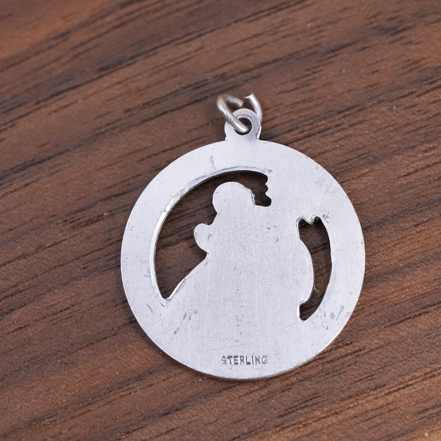 Sterling Silver 925 Saint Christopher Medal Pendant, Protect Us Charm, Catholic