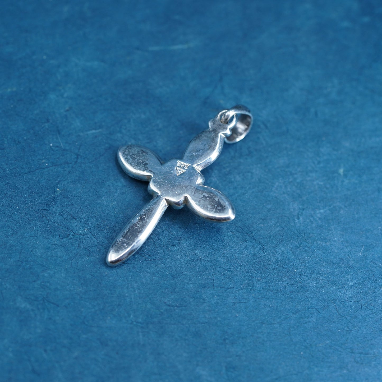 Vintage Silpada Sterling Silver 925 handmade Cross Pendant w/ Pearl Center S0971