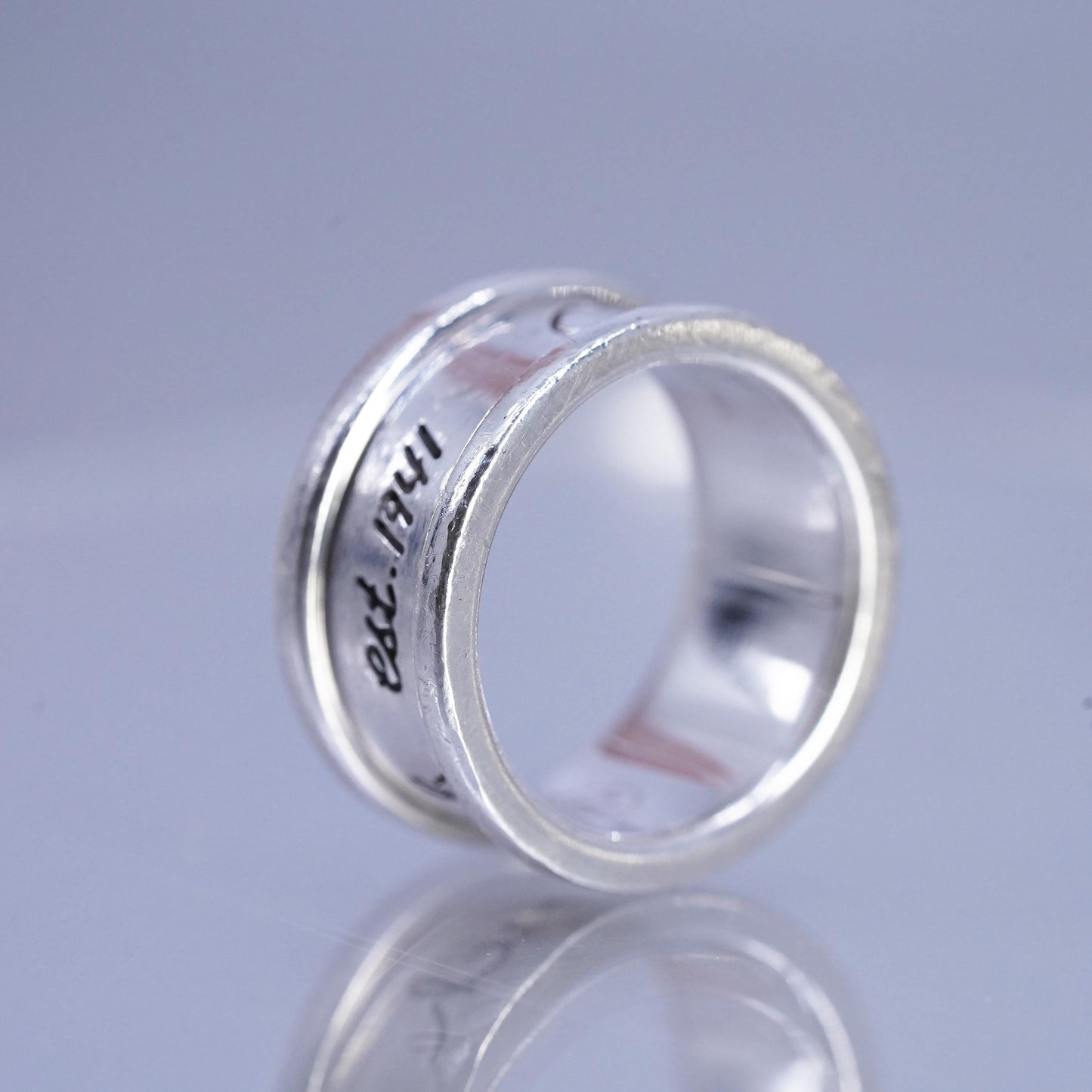 Size 6, vintage Coach Est 1941 Sterling 925 silver statement ring, band