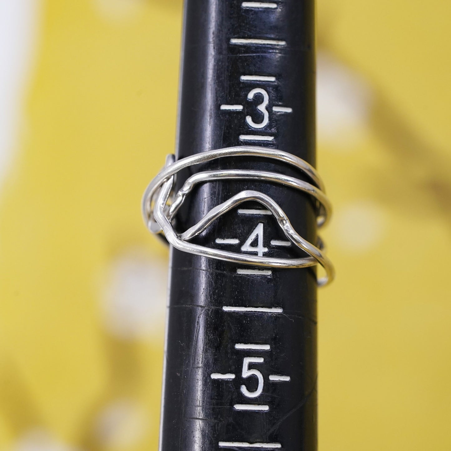 vintage Sterling silver handmade ring, puzzle 925 silver entwined band