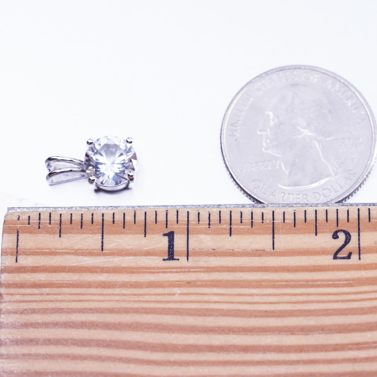 Vintage sterling 925 silver CZ Crystal pendant charm