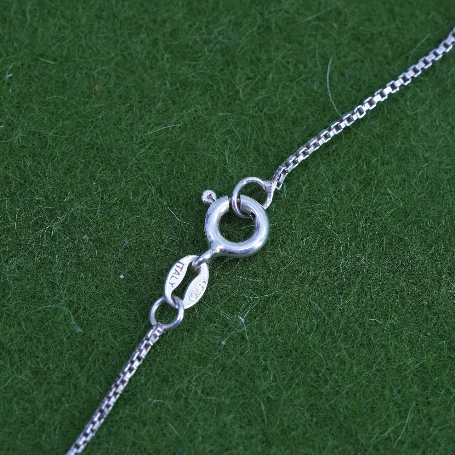32", 1mm, Vintage sterling silver Italy 925 silver box chain, necklace