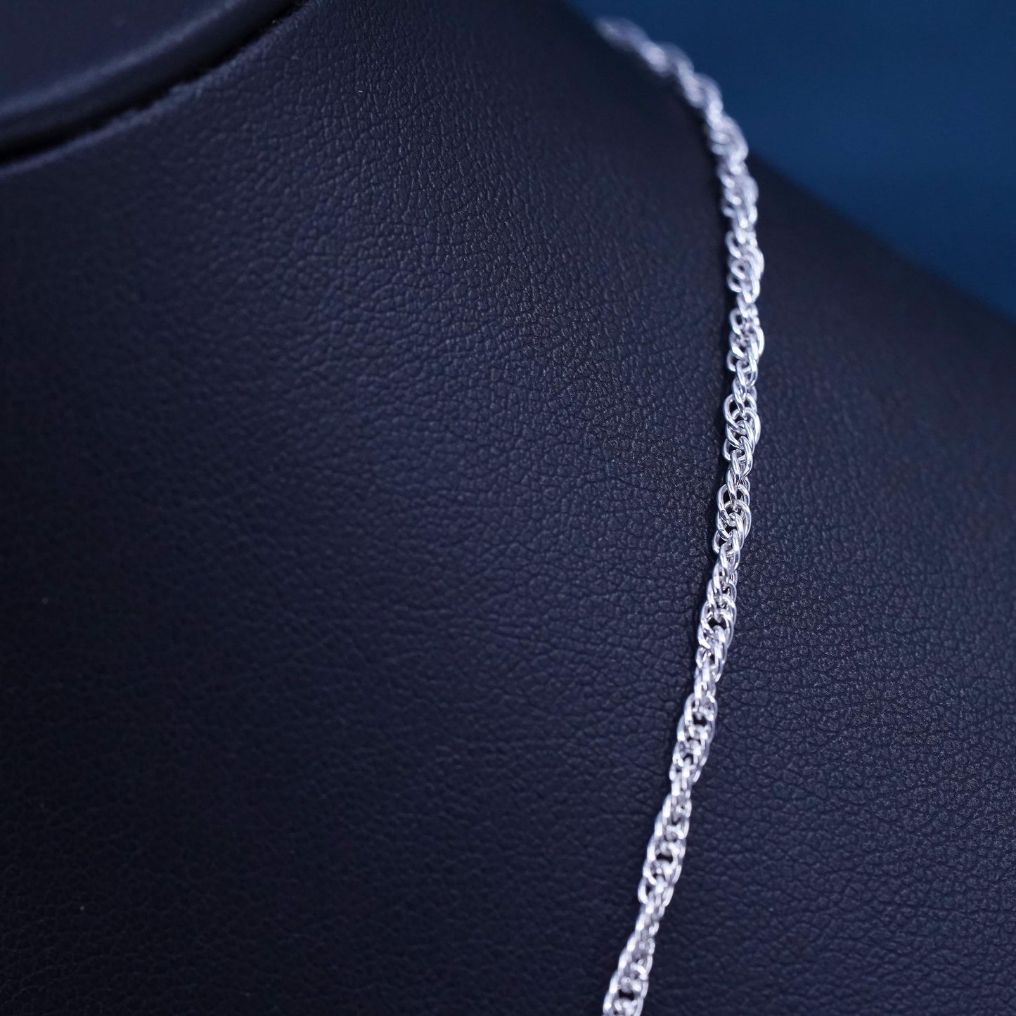 18" 3mm, vintage Sterling silver handmade necklace, 925 twisted curb chain