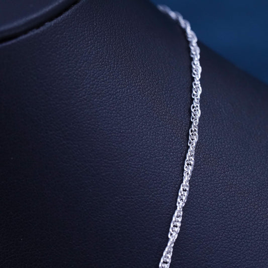 18" 3mm, vintage Sterling silver handmade necklace, 925 twisted curb chain
