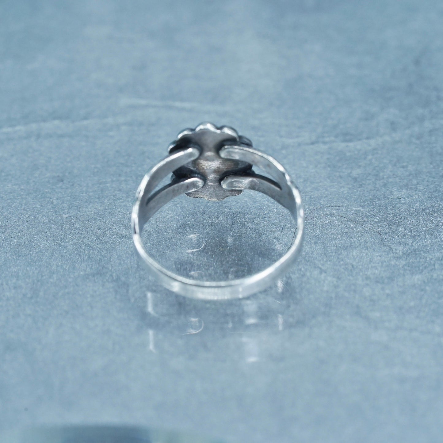 Size 3, Native American navajo Bell trading Sterling 925 silver ring turquoise