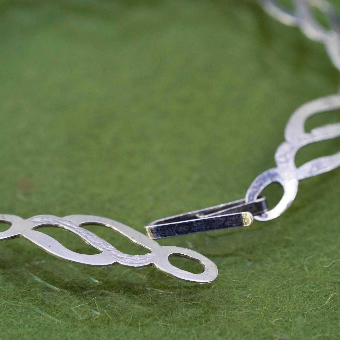 7.5”, Vintage sterling silver tennis bracelet, 925 wavy chain