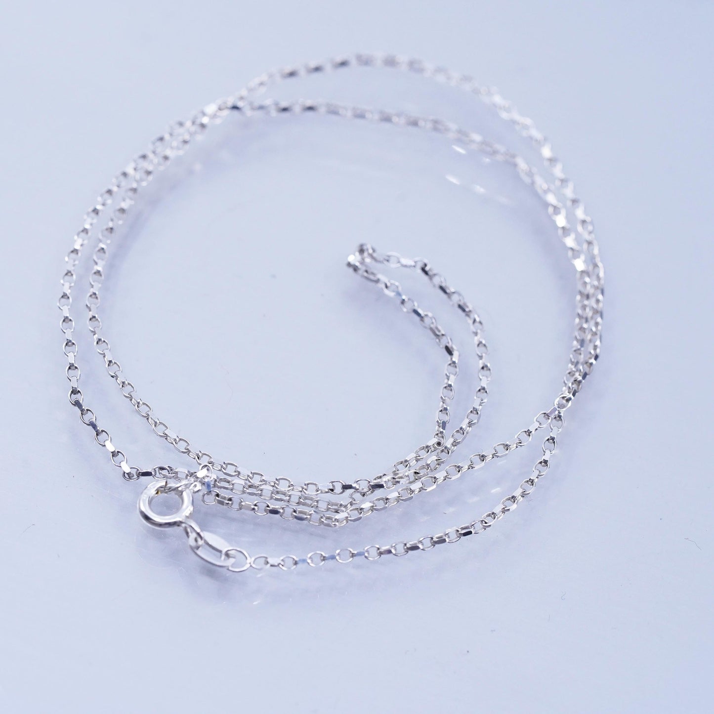 20” 1.6mm, vintage Italy Sterling 925 silver textured snake chain necklace