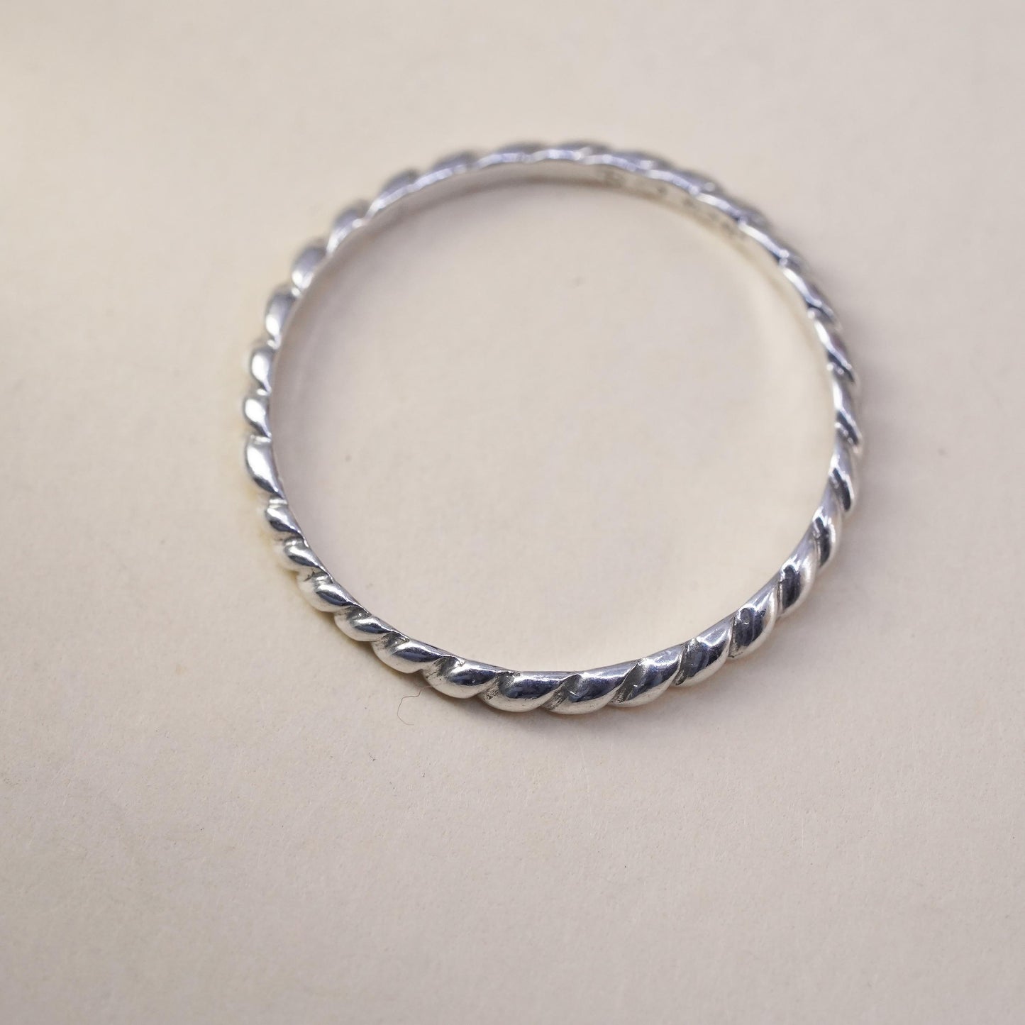 Size 10.25, vintage sterling silver handmade ring, 925 thin stackable band