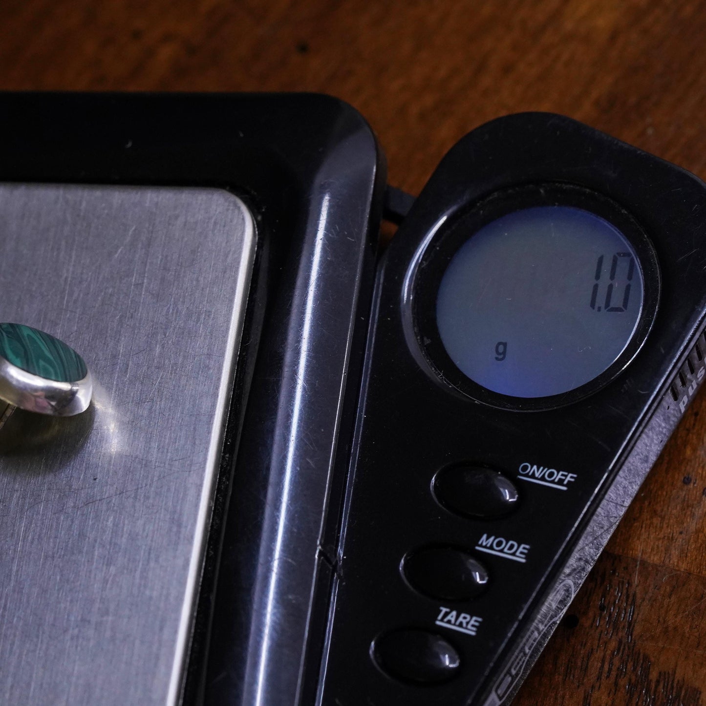 southwestern Mexican Sterling 925 silver stud malachite, single earring