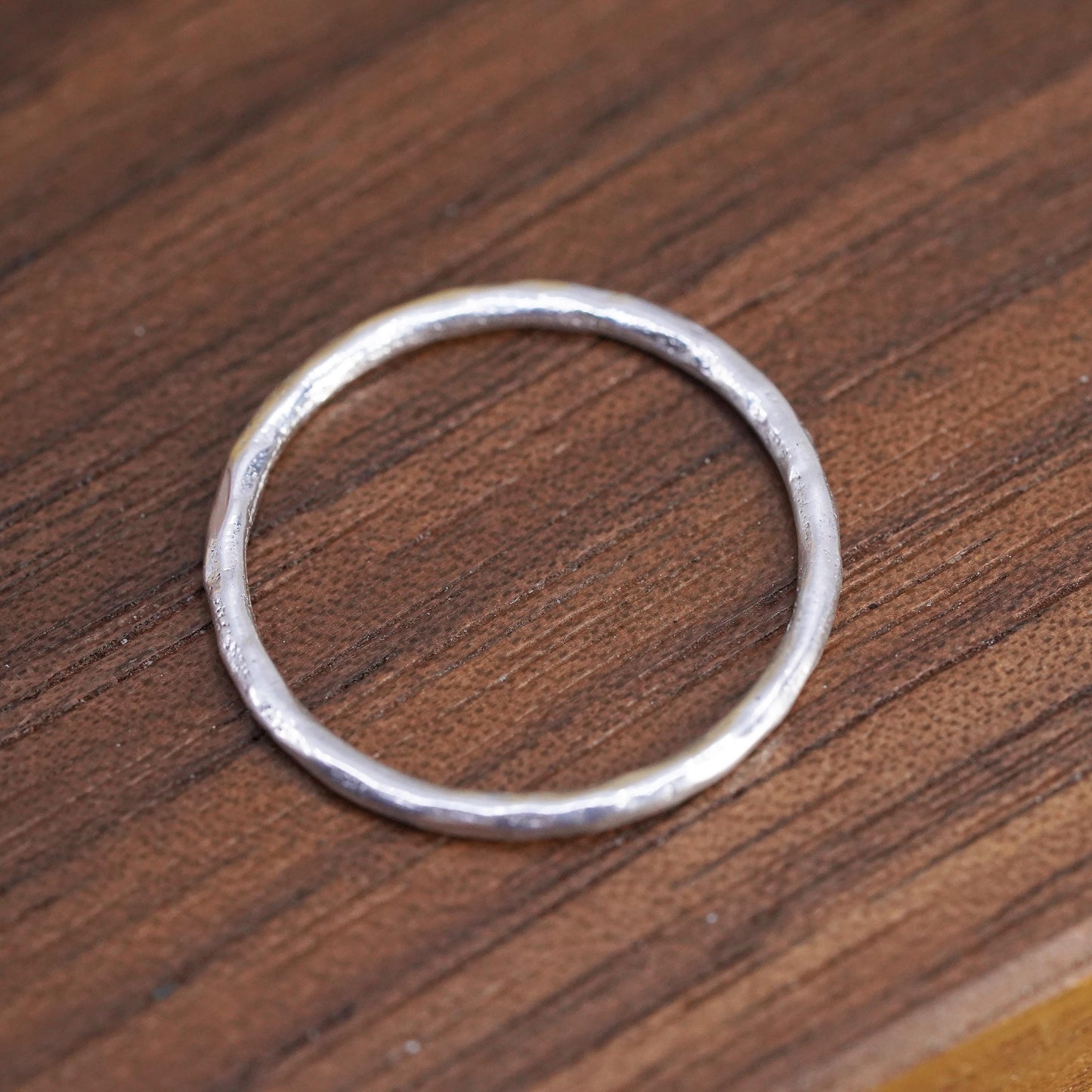 Size 7, Vintage Sterling silver handmade ring, 925 stackable textured band
