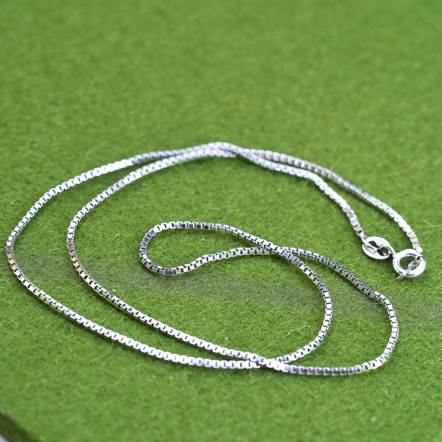18", 1.6mm, vintage sterling silver box chain, 925 necklace