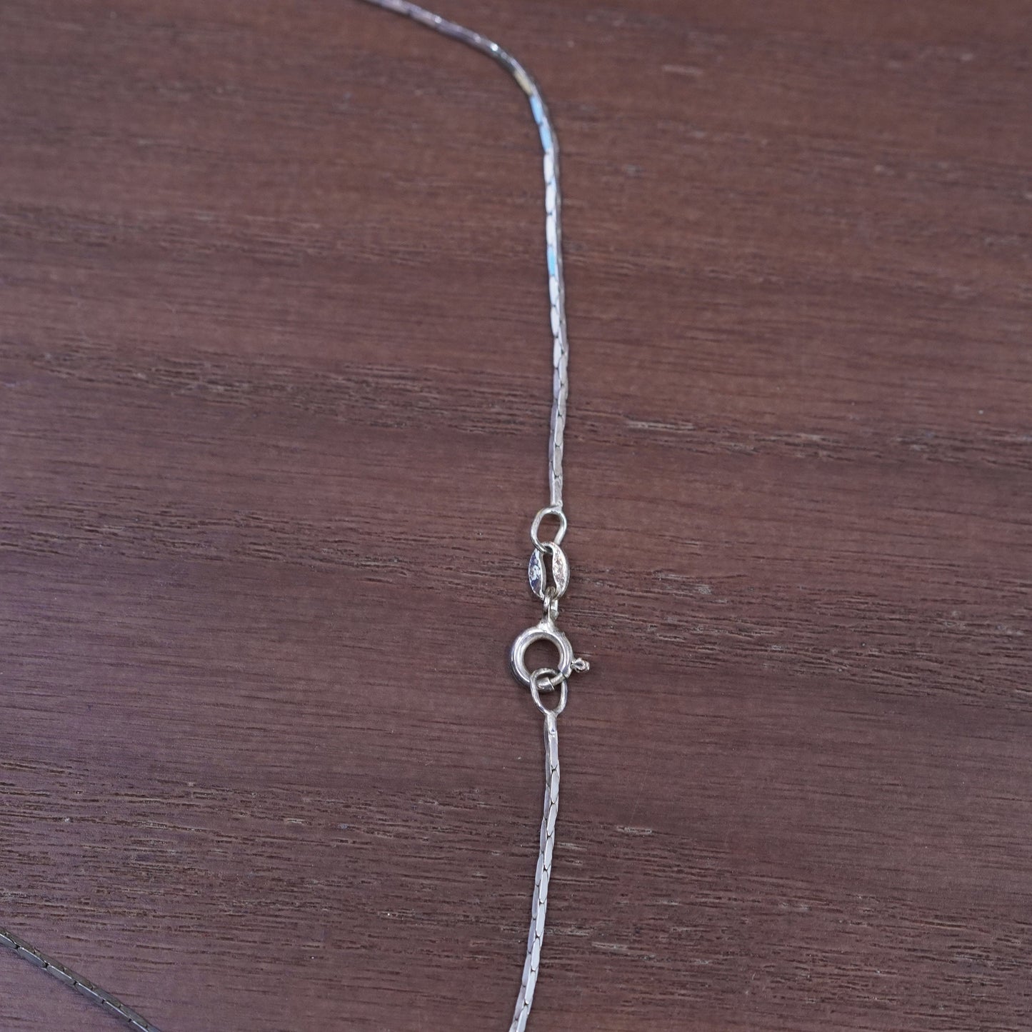 16”, vintage Italian handmade necklace, 925 snake chain with flower pendant